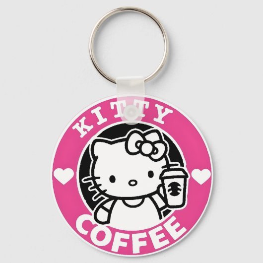 子猫コーヒーロゴ キーホルダー (正面)