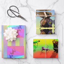 子猫コーブラッピング紙フラットシートセット3