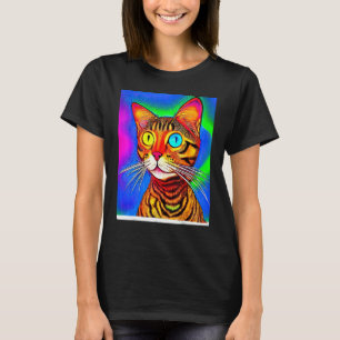 子猫サイケデリックキットイン猫スタイル Tシャツ