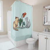 子猫サマーデライトフラワーゲーム シャワーカーテン (インサイチュ)
