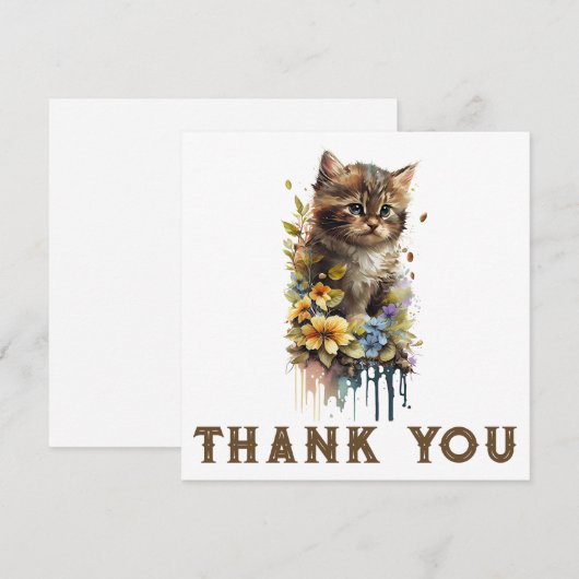 子猫サンキューカード (正面/裏面)