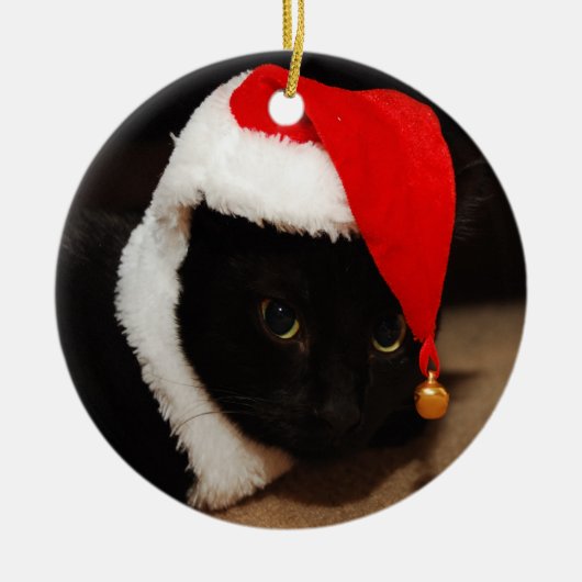 子猫サンタオーナメント セラミックオーナメント (正面)