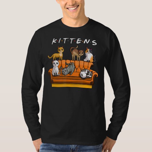 子猫シットコムかわいい友だち猫子猫 Tシャツ (正面)