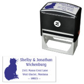 子猫シルエットセルフインキング差出人住所スタンプ セルフインキングスタンプ (インサイチュ)