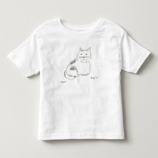 子猫スケッチシャツ トドラーTシャツ (正面)