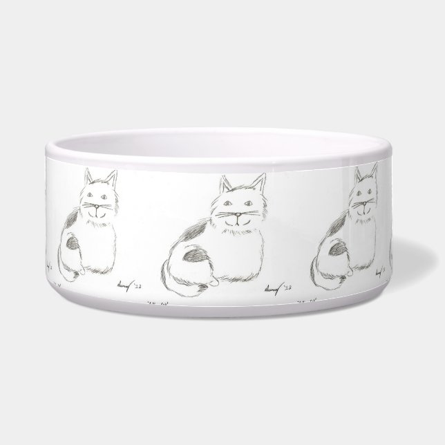 子猫スケッチペットボウル ボウル (正面)