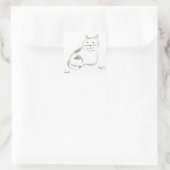 子猫スケッチ正方形ステッカー – 20セット スクエアシール (バッグ)