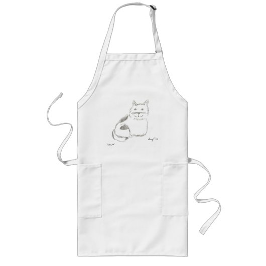 子猫スケッチ ロングエプロン (正面)