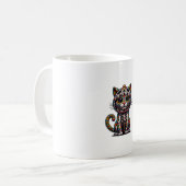 子猫スケルトンハロウィーンの衣装スカル猫 コーヒーマグカップ (正面左)