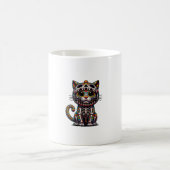 子猫スケルトンハロウィーンの衣装スカル猫 コーヒーマグカップ (中央)