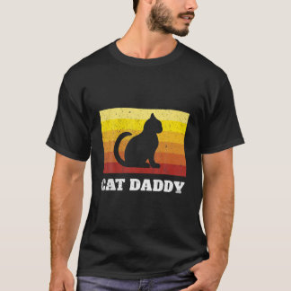 子猫ダディヴィンテージ80年代スタイルキャットレトロディスタ Tシャツ