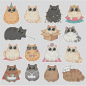 子猫デカール - 面白い動物のビニールステッカー シール (正面)