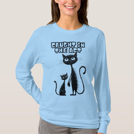 子猫デュオ：黒猫と幼なじみ Tシャツ (正面)