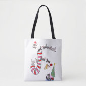 子猫ニャーネズミクリスマス女子トートバッグ トートバッグ (正面)