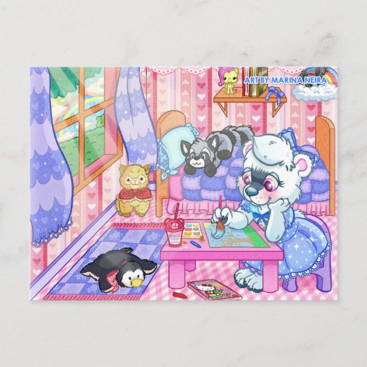 子猫ハッピールームはがき ポストカード (正面)