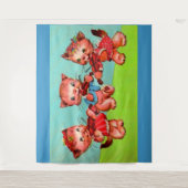 子猫バイオリニントリオ タペストリー (正面)