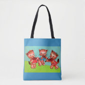 子猫バイオリン奏者3人組 トートバッグ (正面)