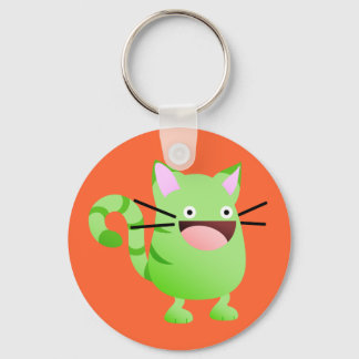 子猫バウンスグリーンキーチェーン キーホルダー