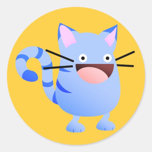 子猫バウンスブルー ラウンドシール (正面)