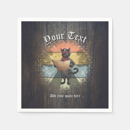 子猫バッカニアズサンセットクエスト スタンダードカクテルナプキン (正面)