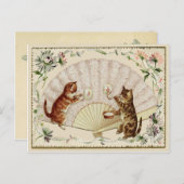 子猫バブルとファンヴィンテージ再生はがき ポストカード (正面/裏面)