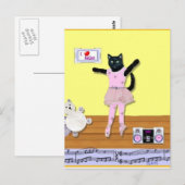 子猫バレエのはがき ポストカード (正面/裏面)