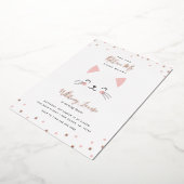 子猫バースデーパーティー 箔招待状 (回転した状態)