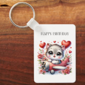 子猫パイロットの誕生日 キーホルダー (正面)