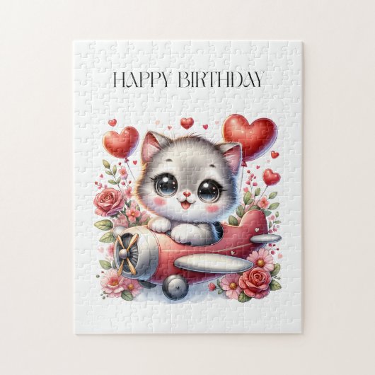 子猫パイロットの誕生日 ジグソーパズル (縦)