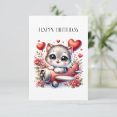 子猫パイロットの誕生日 出欠カード (スタンド正面)