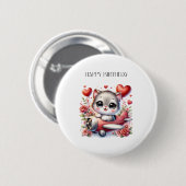 子猫パイロットの誕生日 缶バッジ (正面&裏面)