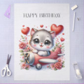 子猫パイロットの誕生日 薄葉紙 (クラフト)