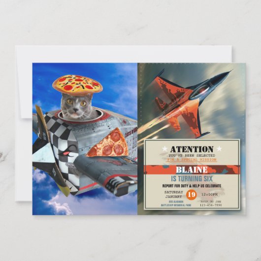 子猫パイロット 招待状 (正面)