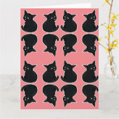 子猫パターン カード (黄色い花)