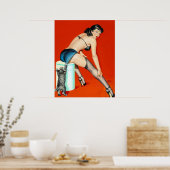 子猫パルプピンアップ ポスター (キッチン)