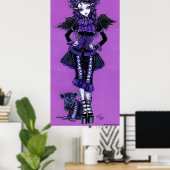 子猫パープルゴシックビクトリアンエンジェルポスター ポスター (ホームオフィス)