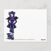 子猫パープルゴシックビクトリアン猫エンジェル葉書 ポストカード (裏面)