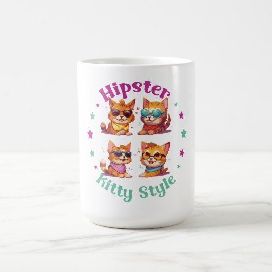 子猫ヒップスタースタイル コーヒーマグカップ (中央)