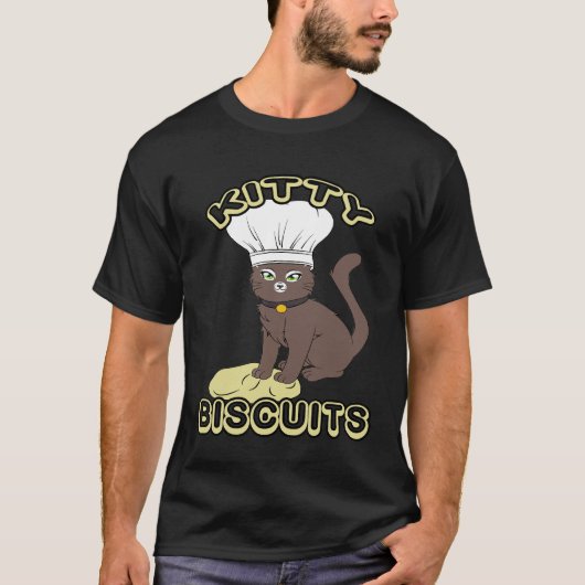 子猫ビスケット 猫 粘土 こねる 主婦 ネコ Tシャツ (正面)
