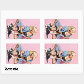 子猫ピン留め 長方形シール (シート)