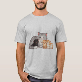 子猫ファミリーの寄り添い Tシャツ