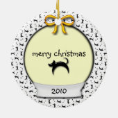 子猫ファースト・ハヌカーまたは初めてのクリスマス セラミックオーナメント (裏面)