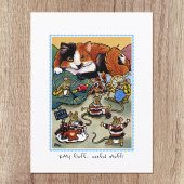 子猫フラフ!猫とマウスのグルーミング パーソナライズされた ポストカード