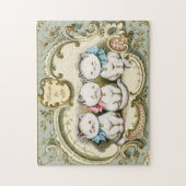 子猫フレンドのライフヴィンテージ再生 ジグソーパズル (縦)