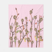 子猫プッシィヤナギかわいい女の子 フリースブランケット (正面)