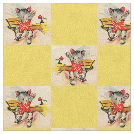 子猫プリント ファブリック (クローズアップ)