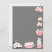 子猫ベビーガール誕生日の招待状 招待状 (裏面)