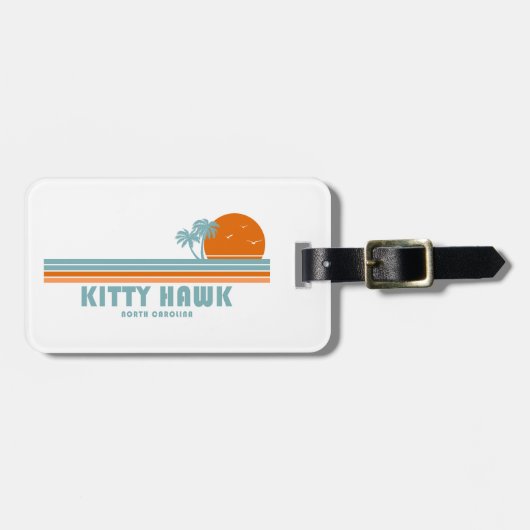 子猫ホークノースカロリナサンパームツリーズ ラゲッジタグ (正面横)