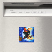 子猫ボビンが天の川猫マグネットに乗る マグネット (インサイチュ (食洗機))