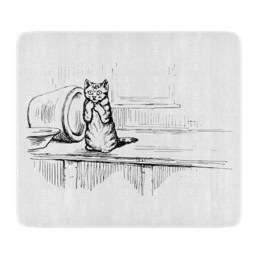 子猫ミトン(Scaredy Cat) (Beatrix Potter) カッティングボード (正面)